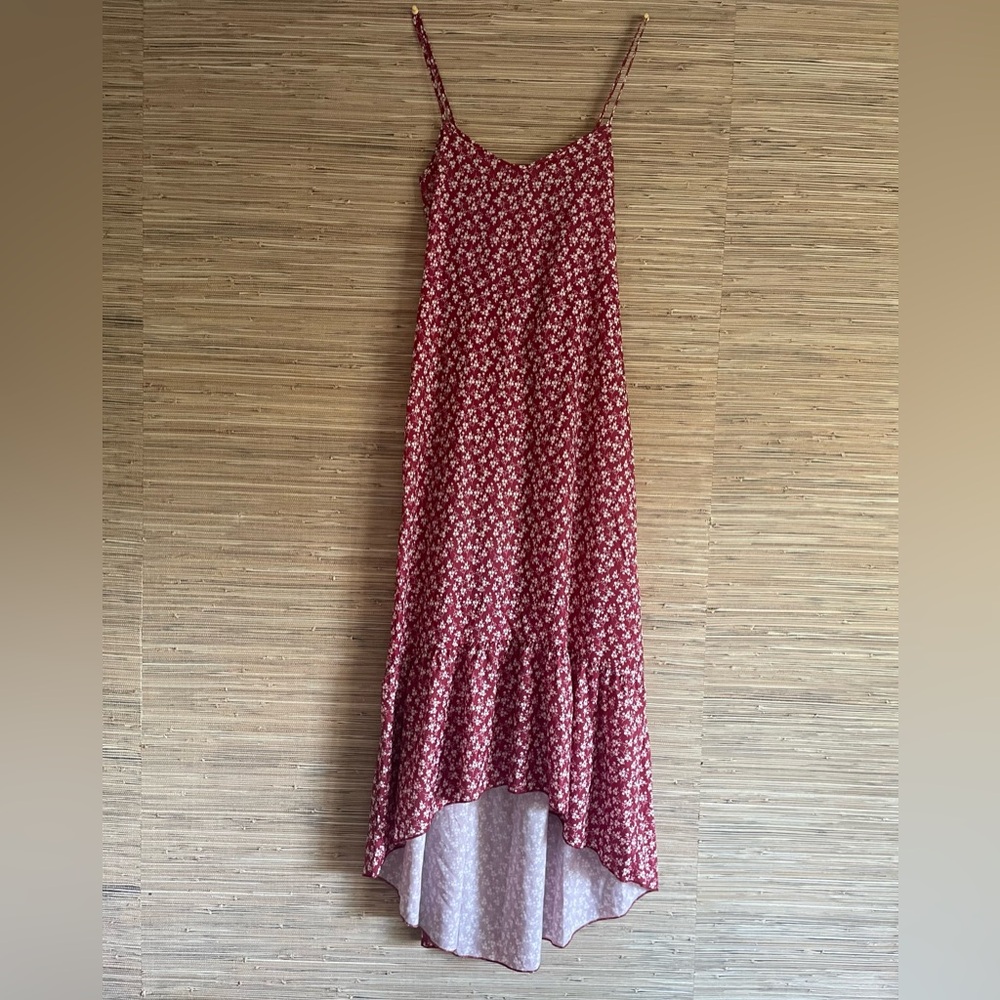 Floral Red Maxi Summer Dress